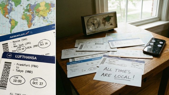 Какое время указано в авиабилетах